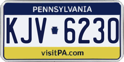 PA license plate KJV6230