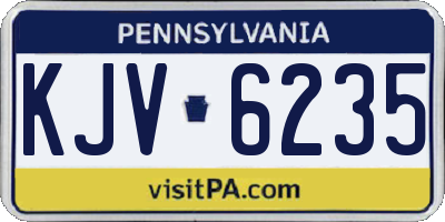 PA license plate KJV6235