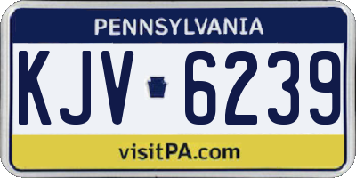 PA license plate KJV6239