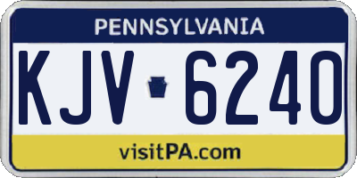 PA license plate KJV6240