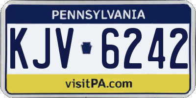 PA license plate KJV6242