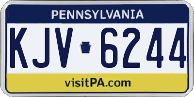 PA license plate KJV6244