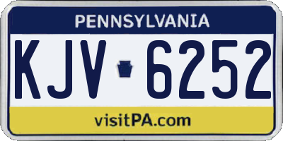PA license plate KJV6252