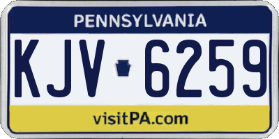 PA license plate KJV6259