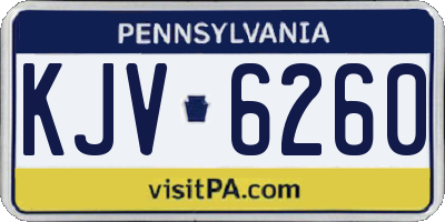 PA license plate KJV6260