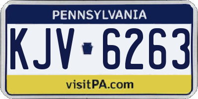 PA license plate KJV6263