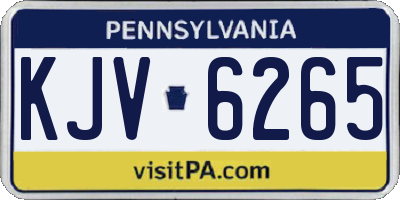 PA license plate KJV6265