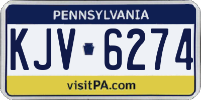 PA license plate KJV6274