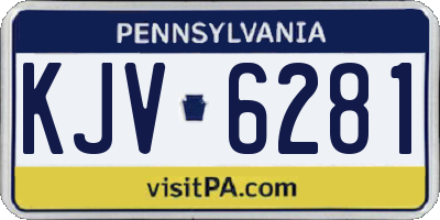 PA license plate KJV6281