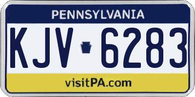 PA license plate KJV6283
