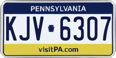 PA license plate KJV6307