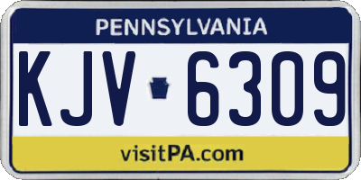 PA license plate KJV6309