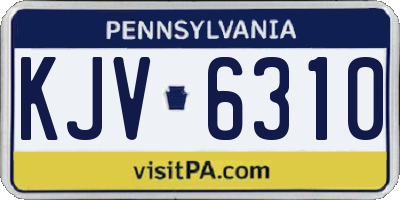 PA license plate KJV6310