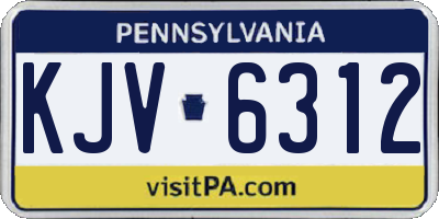 PA license plate KJV6312