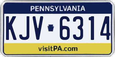 PA license plate KJV6314