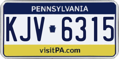 PA license plate KJV6315