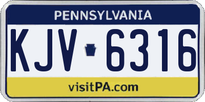 PA license plate KJV6316