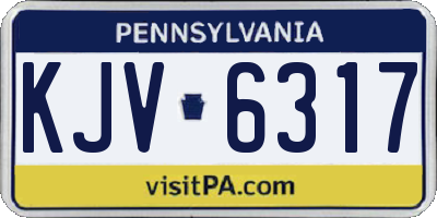 PA license plate KJV6317