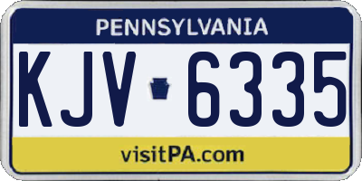 PA license plate KJV6335