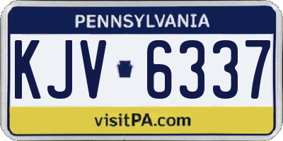 PA license plate KJV6337