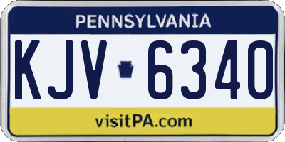 PA license plate KJV6340