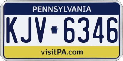 PA license plate KJV6346