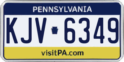 PA license plate KJV6349