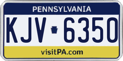 PA license plate KJV6350