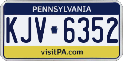 PA license plate KJV6352