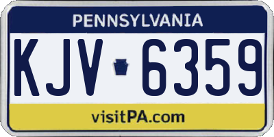 PA license plate KJV6359
