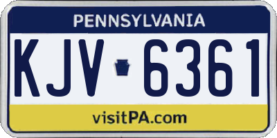 PA license plate KJV6361