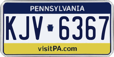 PA license plate KJV6367