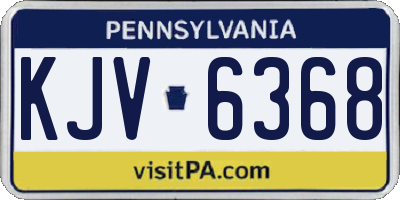 PA license plate KJV6368