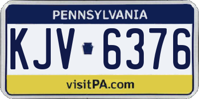 PA license plate KJV6376