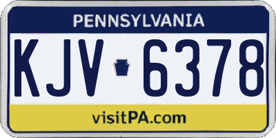 PA license plate KJV6378