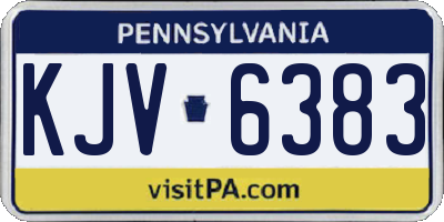 PA license plate KJV6383