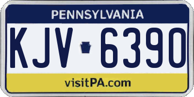 PA license plate KJV6390