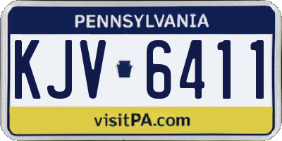 PA license plate KJV6411