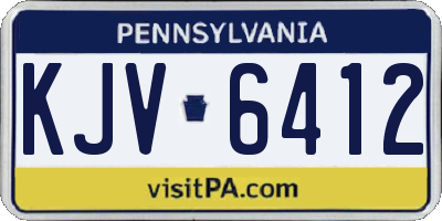 PA license plate KJV6412