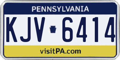 PA license plate KJV6414
