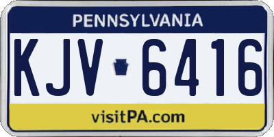 PA license plate KJV6416