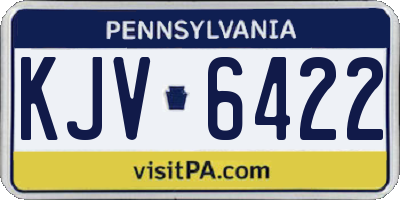 PA license plate KJV6422