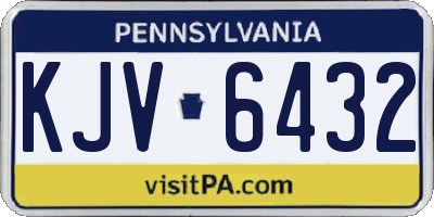 PA license plate KJV6432