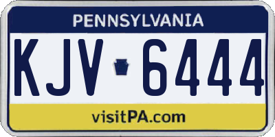 PA license plate KJV6444