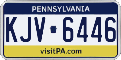 PA license plate KJV6446