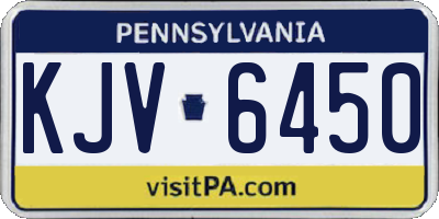 PA license plate KJV6450
