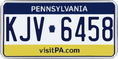 PA license plate KJV6458