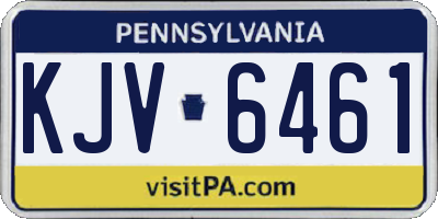 PA license plate KJV6461