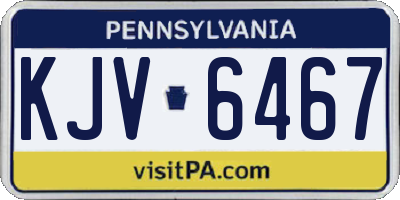 PA license plate KJV6467