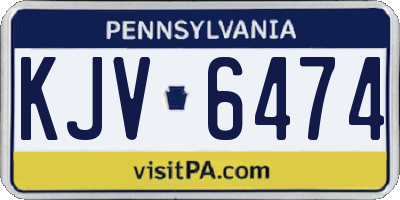 PA license plate KJV6474